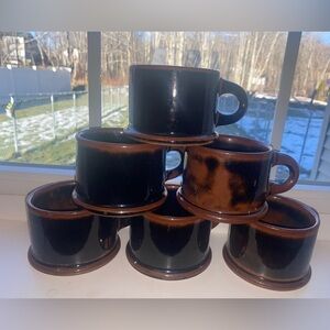 Set of 6 VTG DANSK BLT BROWNSTONE STONEWARE MUG NIELS REFSGAARD DENMARK
